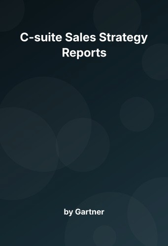 Cover for C-suite Sales Strategy Reports