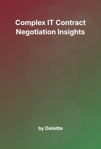 Cover for Complex IT Contract Negotiation Insights
