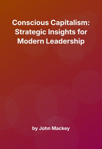 Cover for Conscious Capitalism: Strategic Insights for Modern Leadership