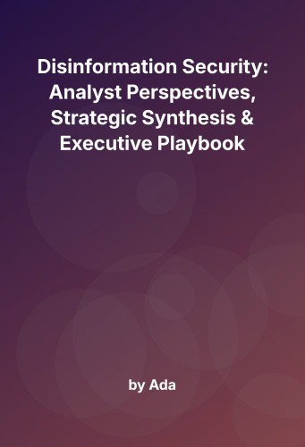 Cover for Disinformation Security: Analyst Perspectives, Strategic Synthesis & Executive Playbook
