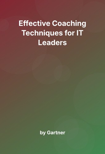 Cover for Effective Coaching Techniques for IT Leaders