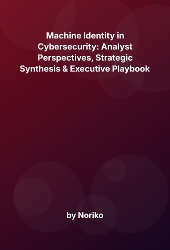 Cover for Machine Identity in Cybersecurity: Analyst Perspectives, Strategic Synthesis & Executive Playbook