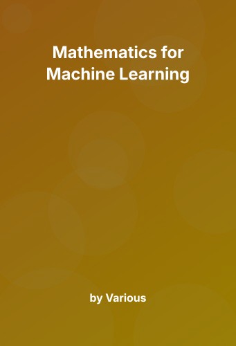 Cover for Mathematics for Machine Learning