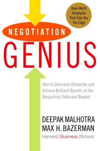 Book cover of Negotiation Genius by Deepak Malhotra, Max Bazerman