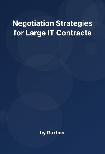Cover for Negotiation Strategies for Large IT Contracts