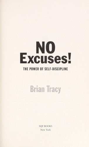 Book cover of No Excuses! by Brian Tracy