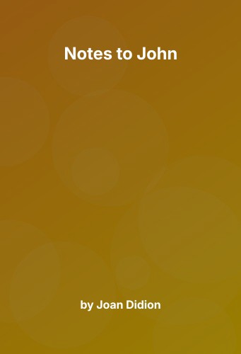 Cover for Notes to John