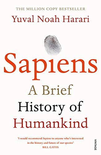 Book cover of Sapiens by Yuval Noah Harari, Daniel Casanave, David Vandermeulen, Pierre-Emmanuel Dauzat, Joandomènec Ros i Aragonès, Andoni Sagarna, Xabier Kintana, David Casanave