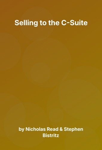 Cover for Selling to the C-Suite