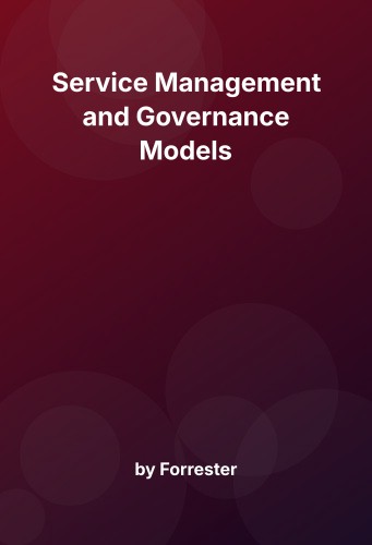 Cover for Service Management and Governance Models
