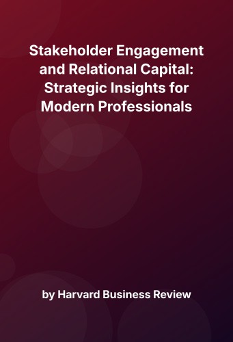 Cover for Stakeholder Engagement and Relational Capital: Strategic Insights for Modern Professionals