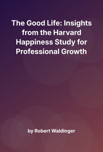 Cover for The Good Life: Insights from the Harvard Happiness Study for Professional Growth