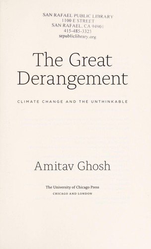 Book cover of The Great Derangement by Amitav Ghosh