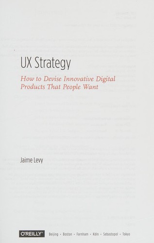 Book cover of UX Strategy by Jaime Levy